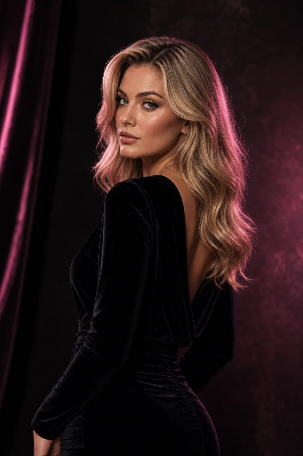 Luxury model portrait for webcam agency homepage