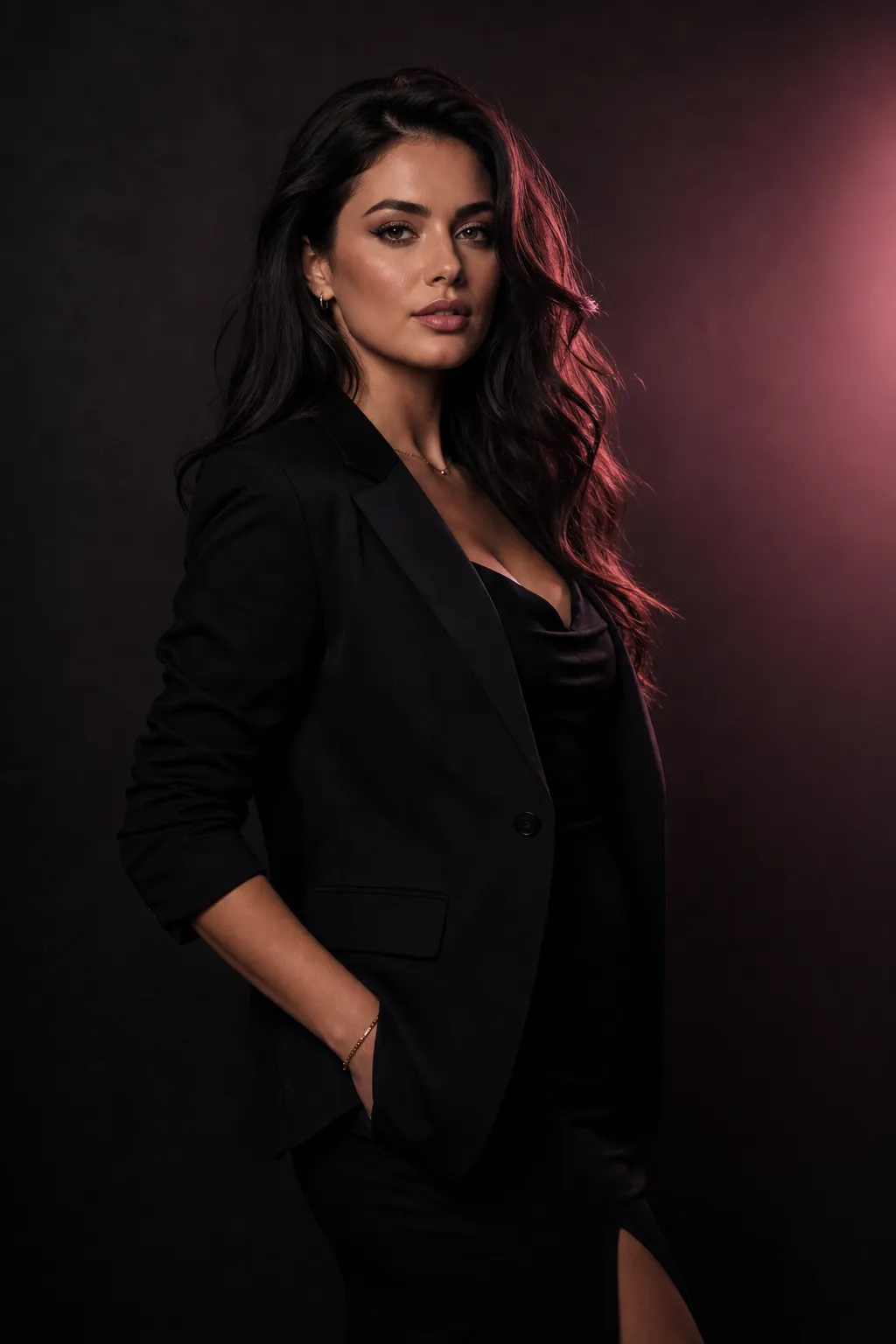 Elegant brunette model portrait for VelvetDolls application banner
