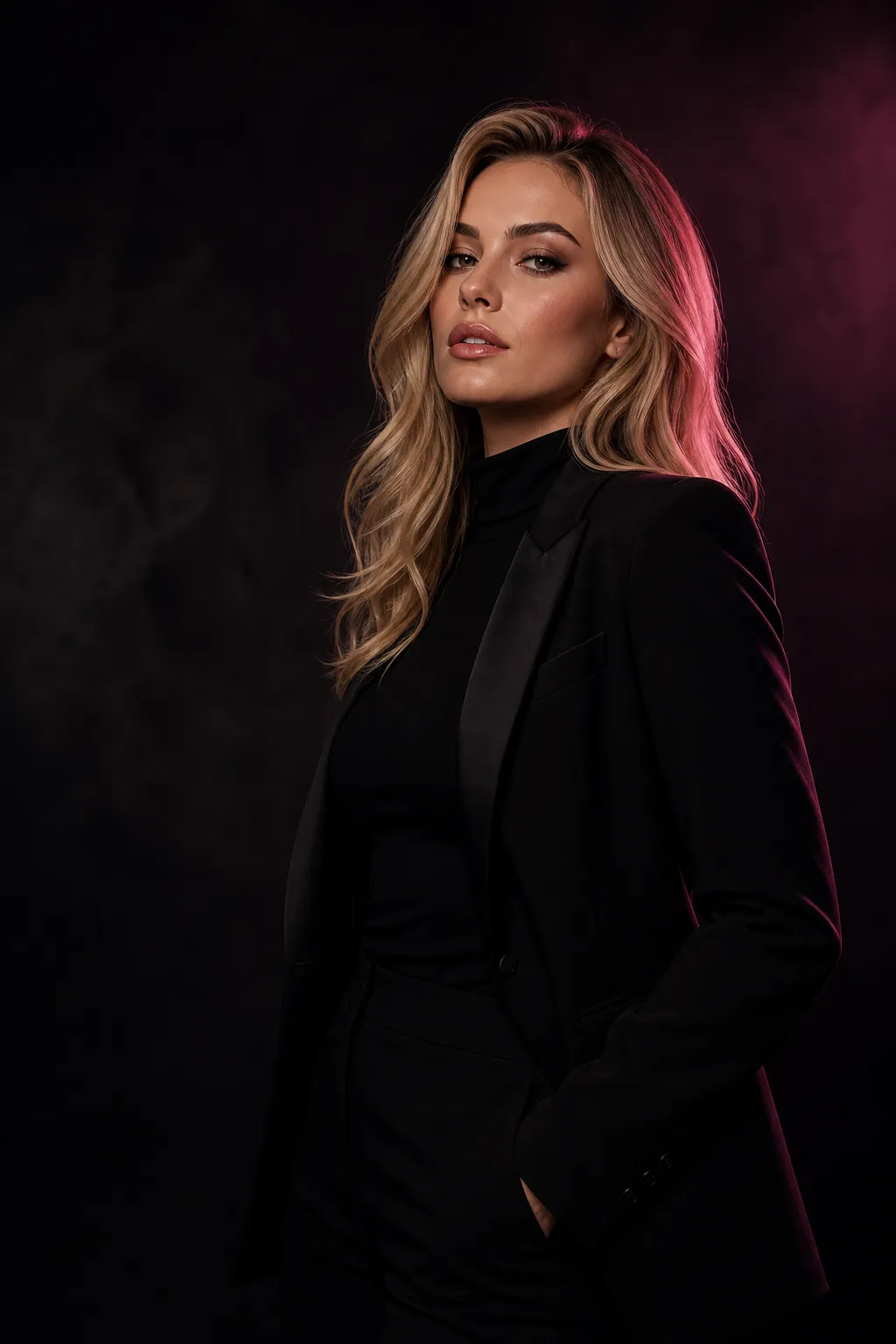 Elegant blonde model portrait for VelvetDolls application banner